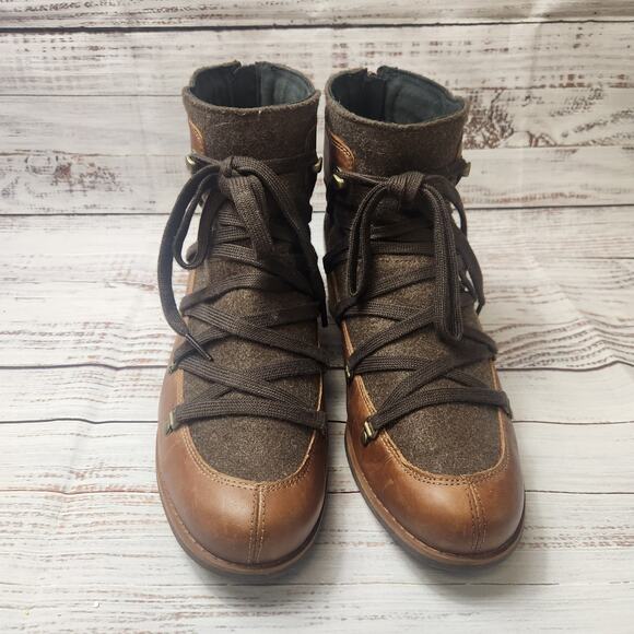 Merrell Shiloh II Women's 11 Brown Felted Wool Leather Boots - J004418 Steampunk - Picture 2 of 14